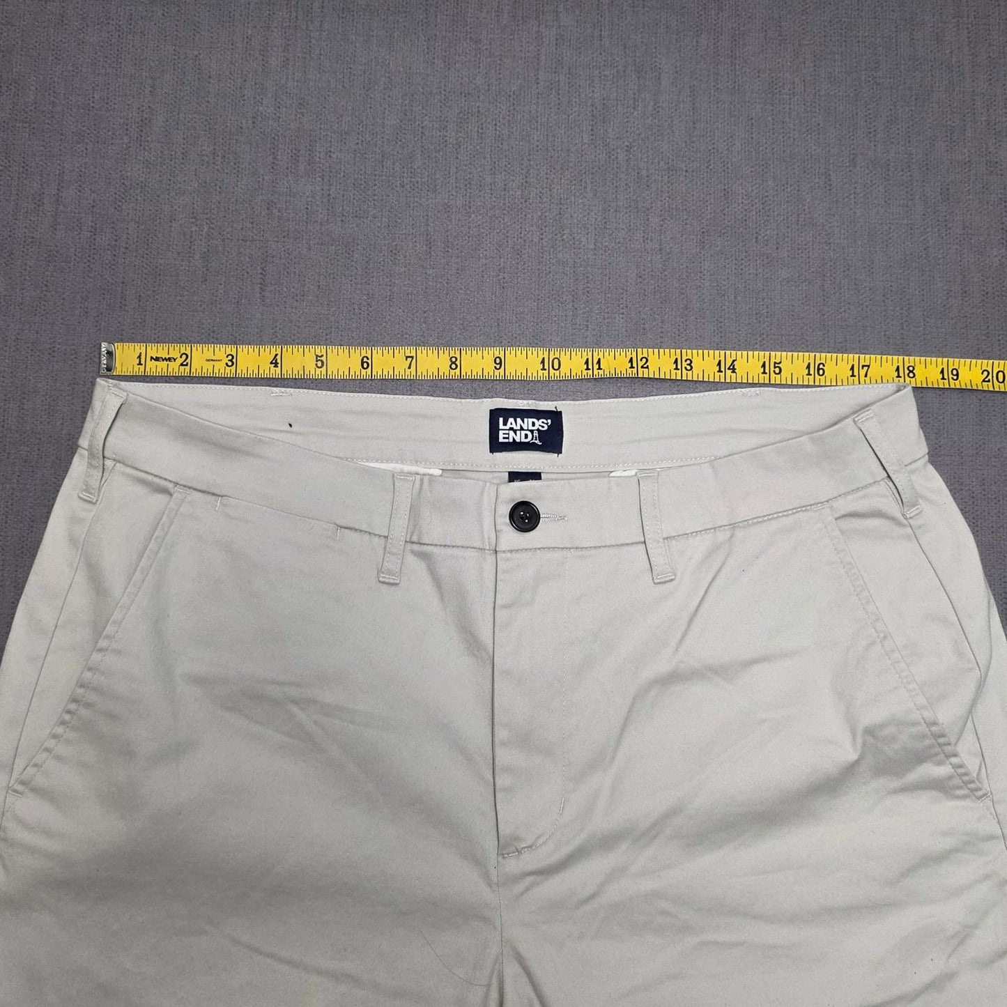 Lands End Mens Smart Casual Chino Style Trousers/Pants - 36 - W36 / L27 - Cream
