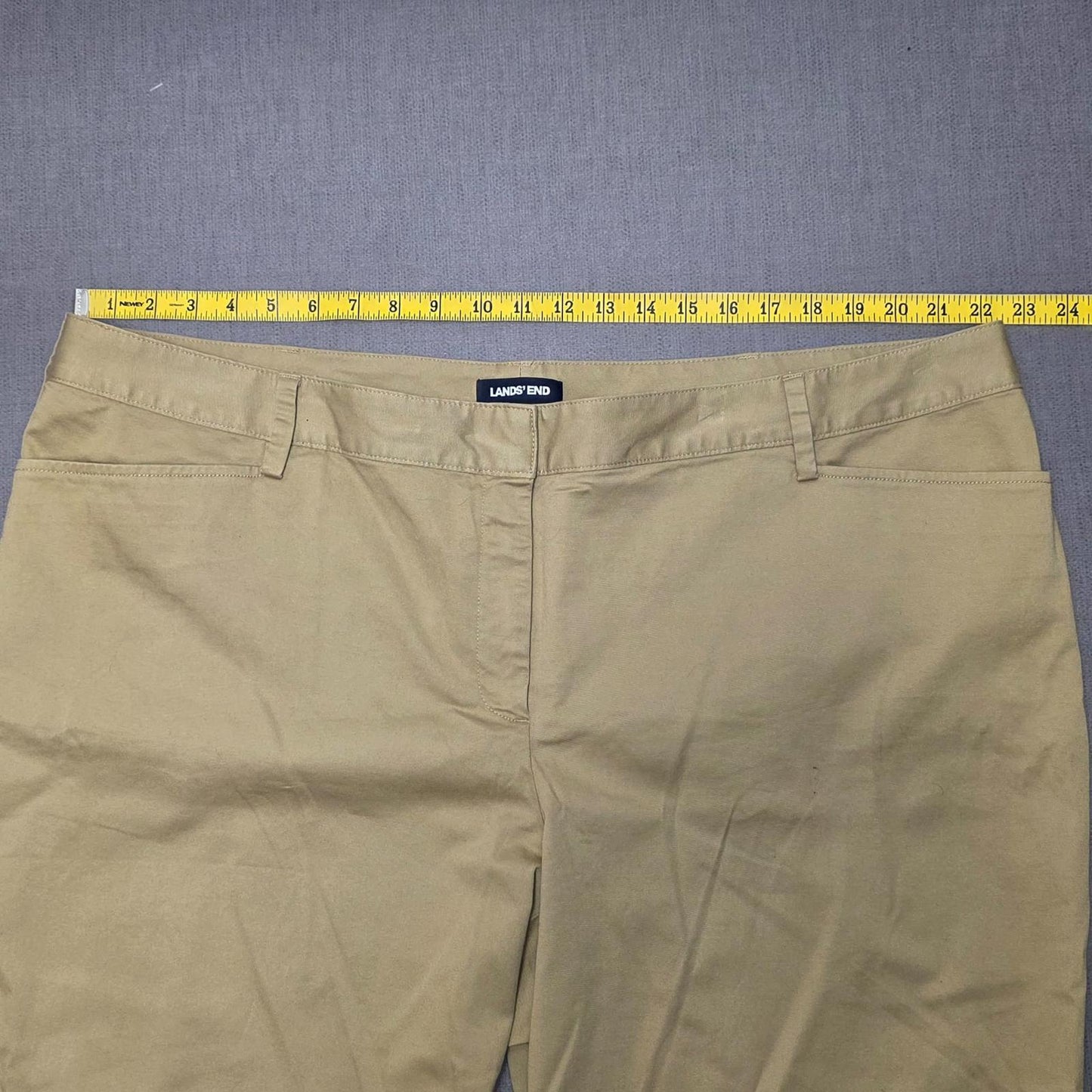 Lands End Womens Chino Style Smart Casual Trousers/Pants - 26 - W44 / L23 -Beige