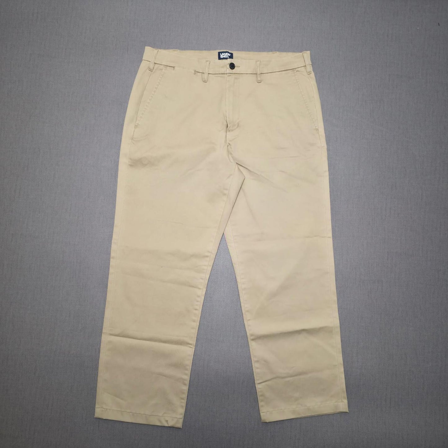 Lands End Mens Chino Style Smart Casual Trousers/Pants -  36 - W36 / L28 - Beige