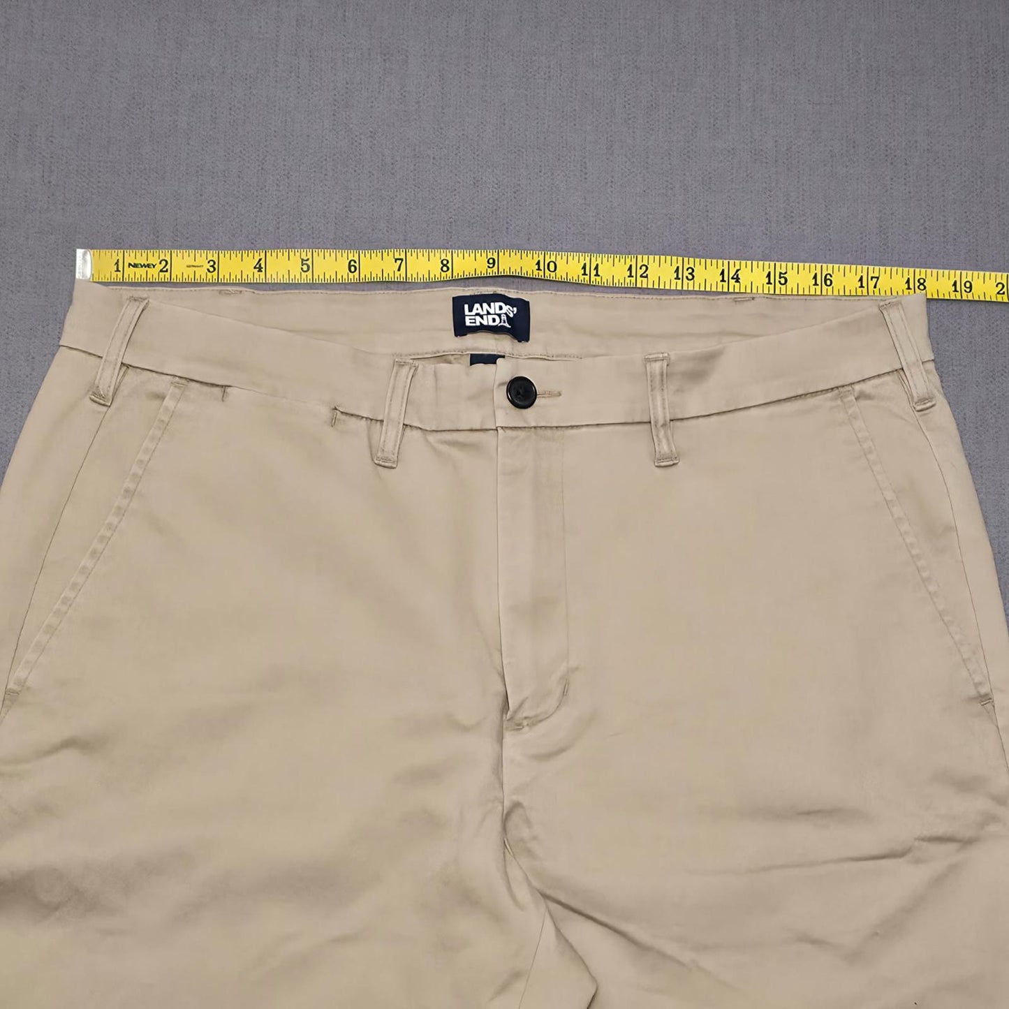 Lands End Mens Chino Style Smart Casual Trousers/Pants -  36 - W36 / L28 - Beige