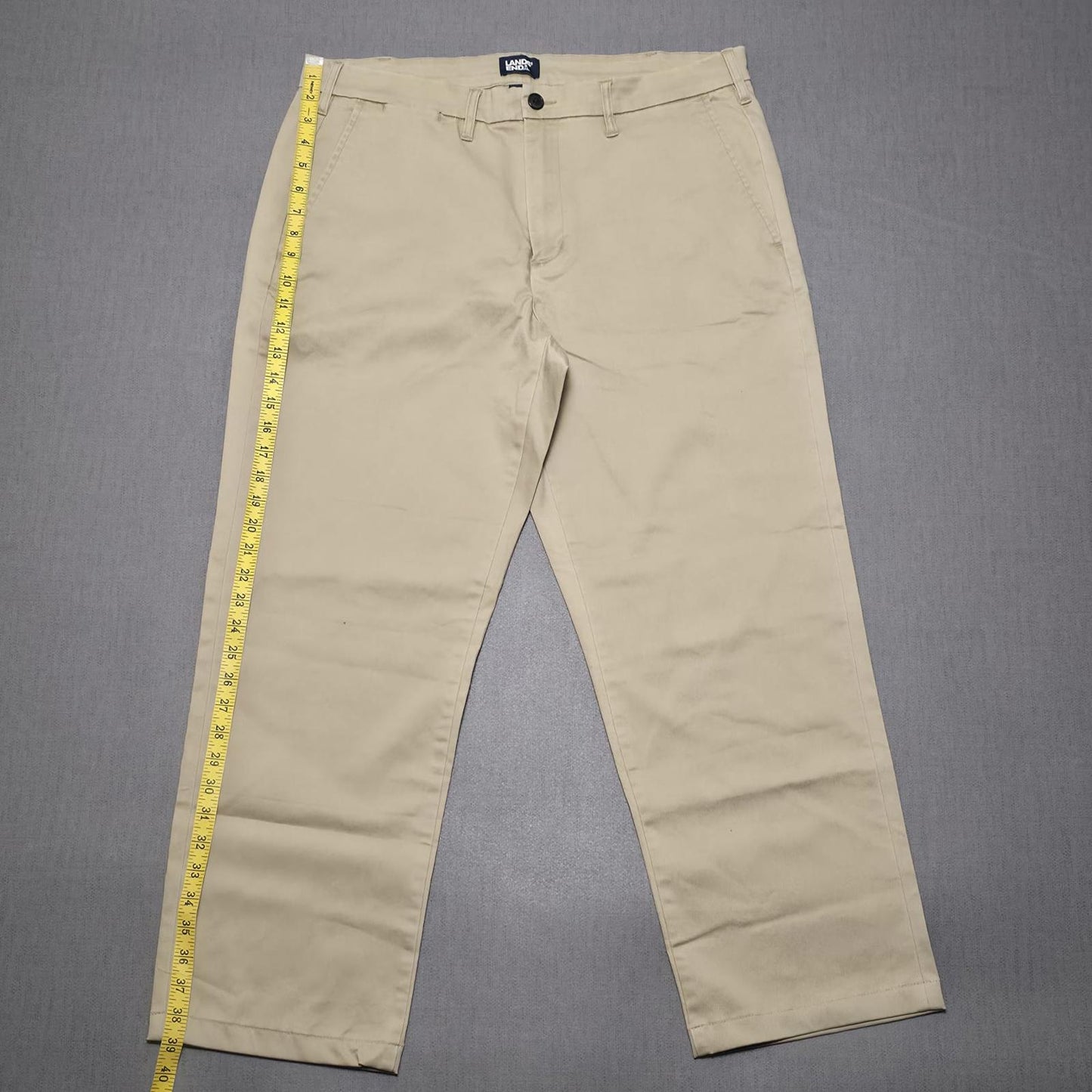Lands End Mens Chino Style Smart Casual Trousers/Pants -  36 - W36 / L28 - Beige