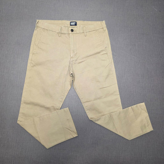 Lands End Mens Chino Style Smart Casual Trousers/Pants - 33 - W33 / L28 - Beige