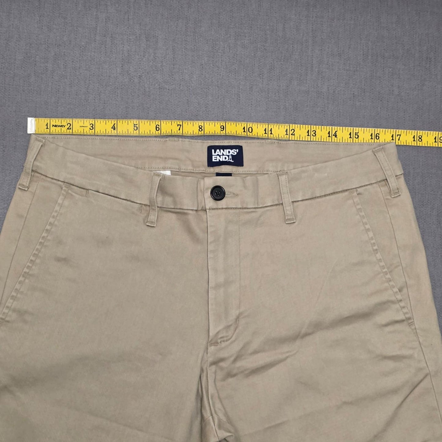 Lands End Mens Chino Style Smart Casual Trousers/Pants - 33 - W33 / L28 - Beige