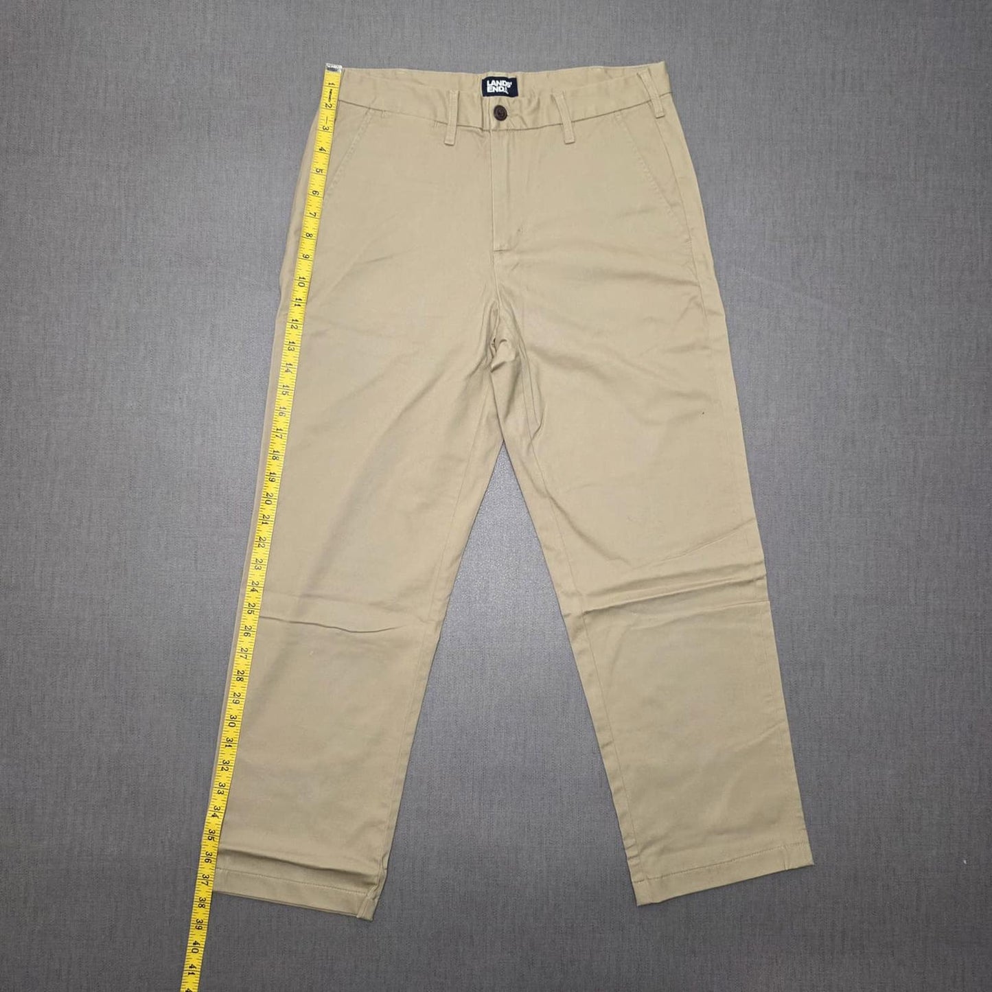 Lands End Mens Chino Style Smart Casual Trousers/Pants - 30 - W30 / L26 - Beige