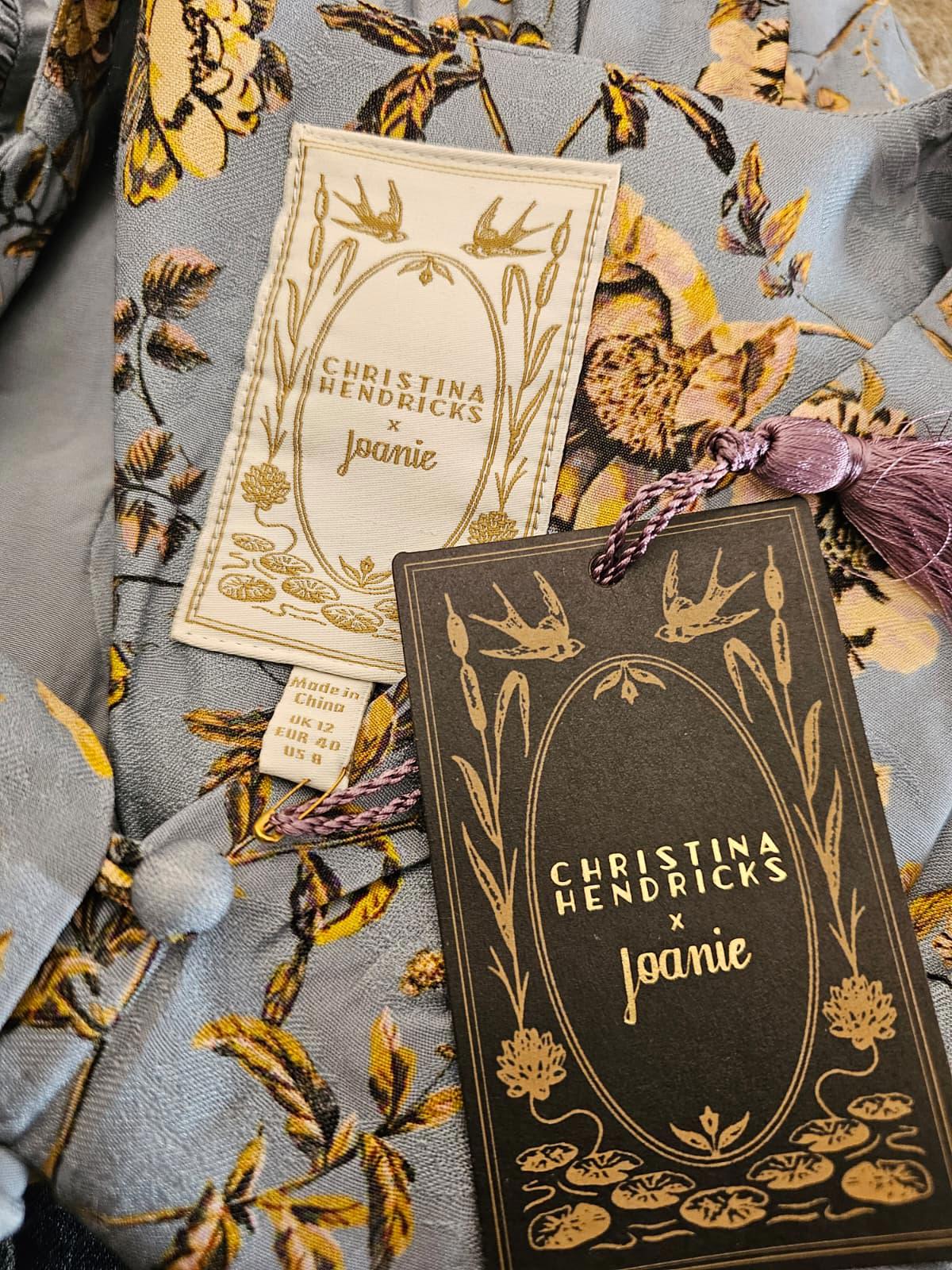 Joanie X Christina Hendricks Collab Lily Pressed Flowers Print Midi Dress -UK 12