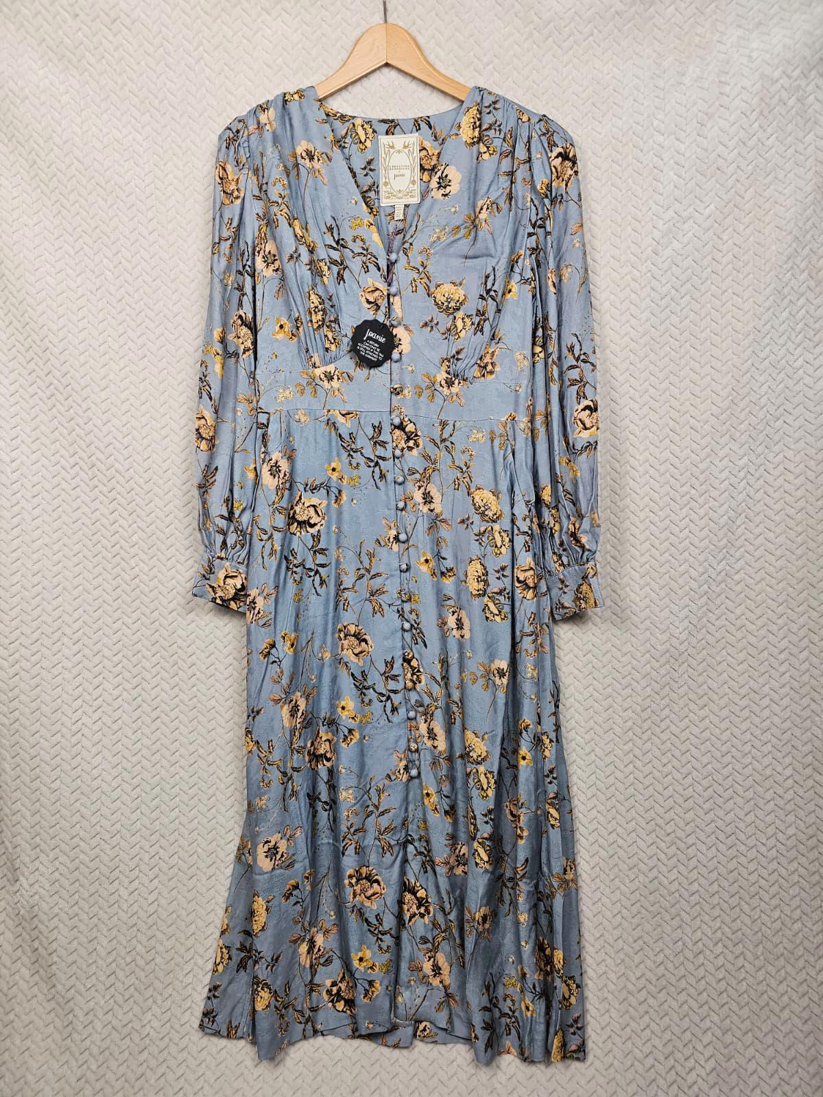 Joanie X Christina Hendricks Collab Lily Pressed Flowers Print Midi Dress -UK 12
