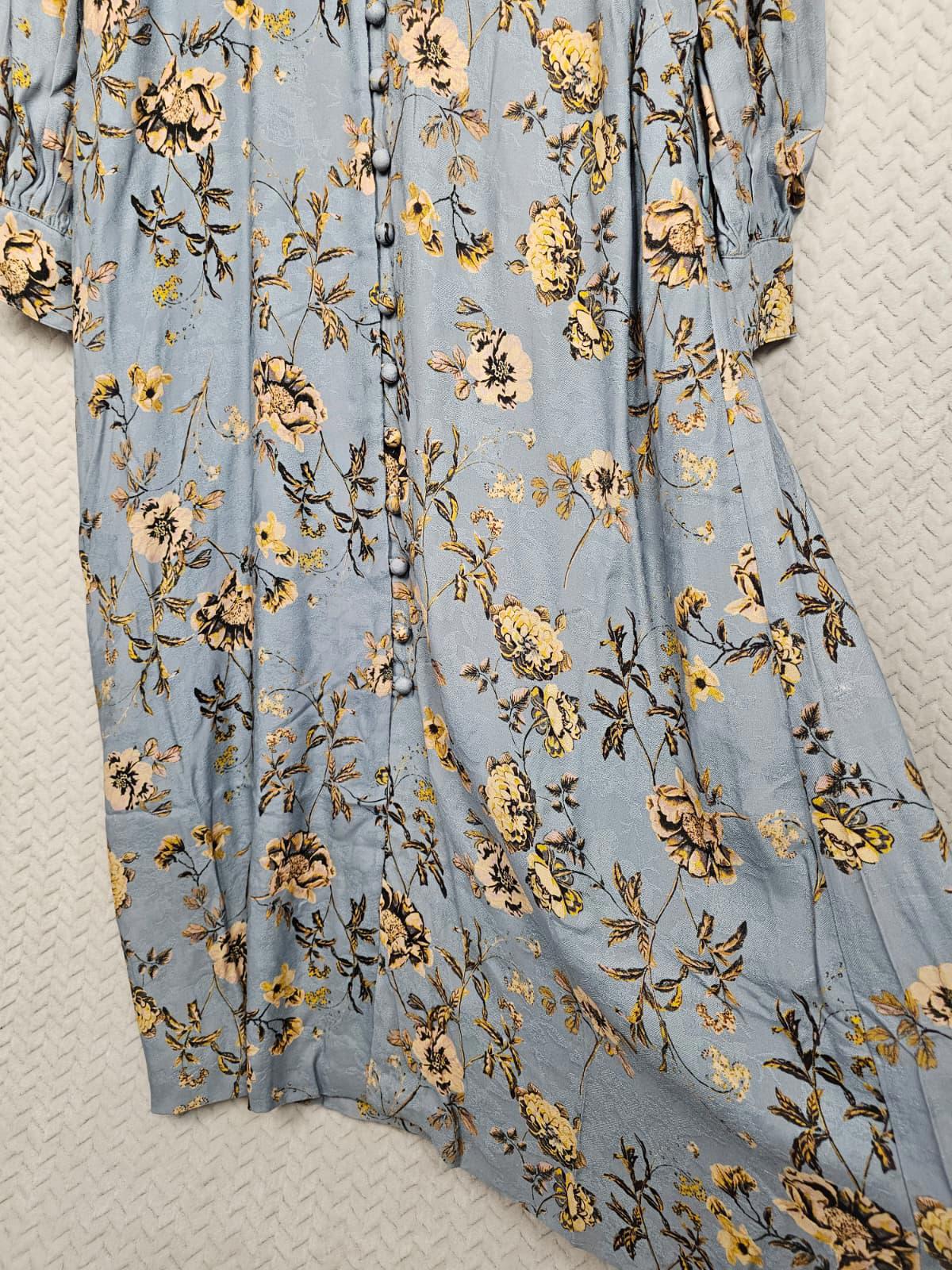 Joanie X Christina Hendricks Collab Lily Pressed Flowers Print Midi Dress -UK 12