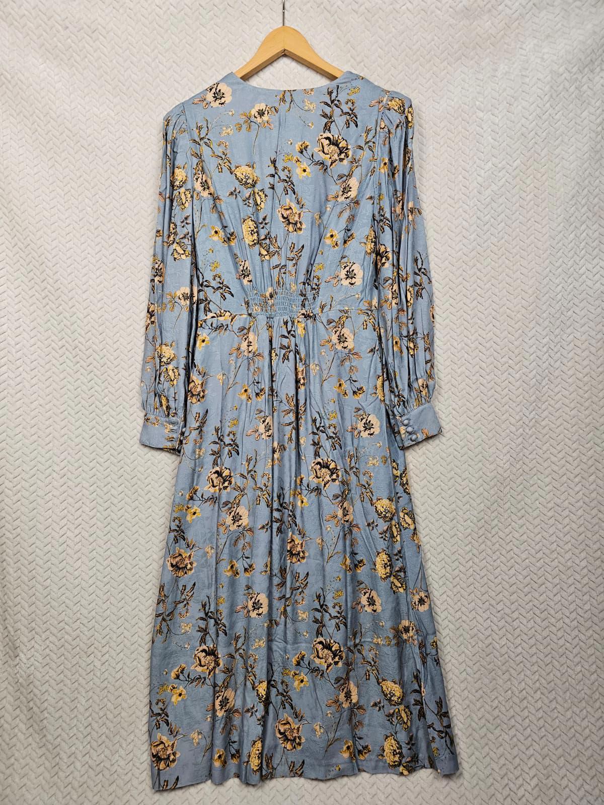 Joanie X Christina Hendricks Collab Lily Pressed Flowers Print Midi Dress -UK 12