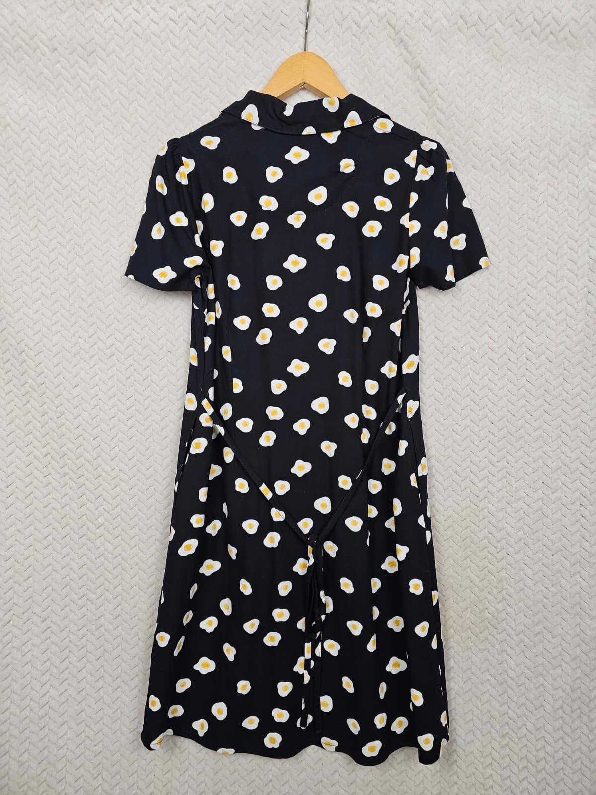 Joanie Womens Freida Fried Eggs Print Tea Knee Length Dress - UK 8