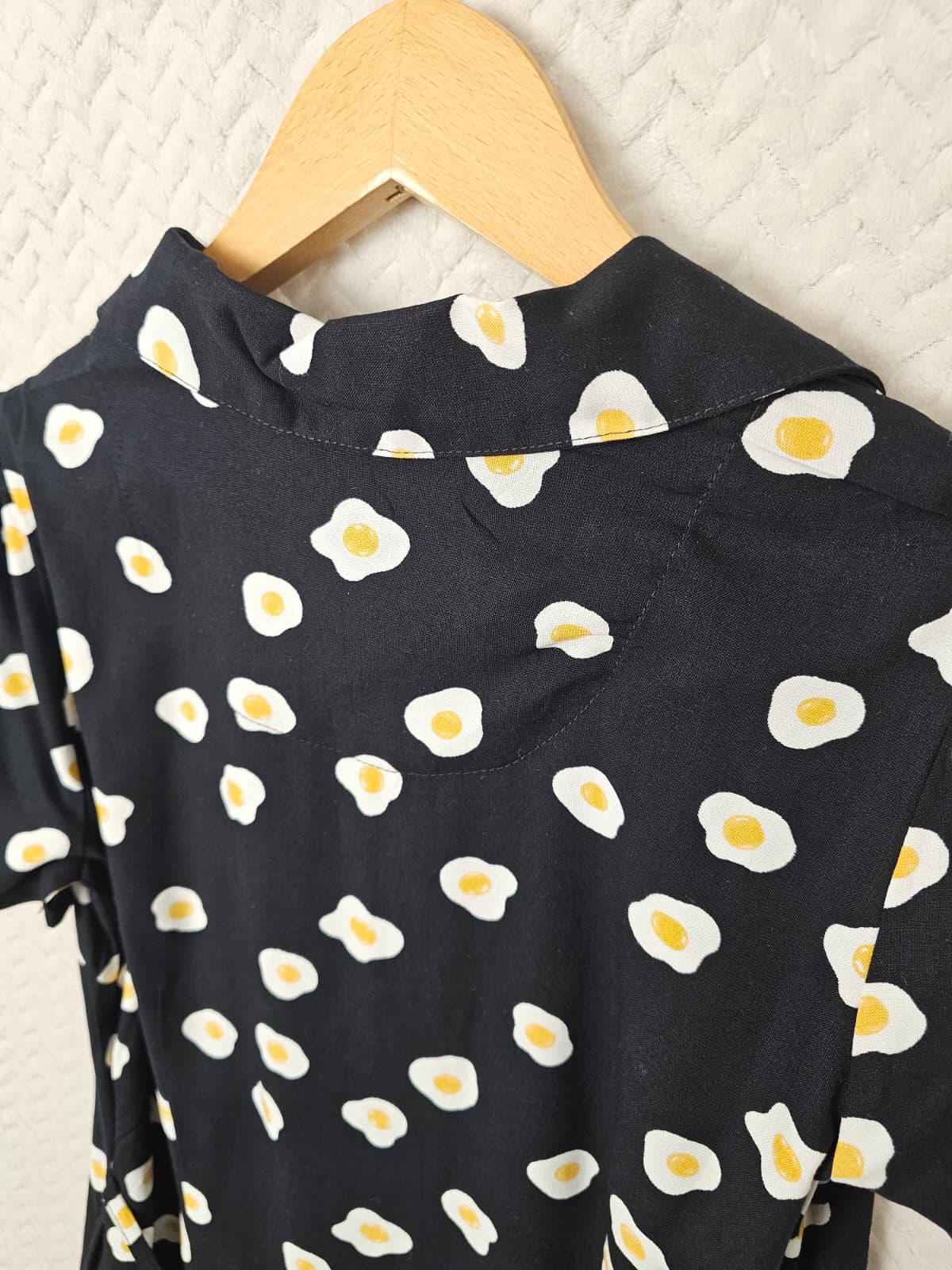 Joanie Womens Freida Fried Eggs Print Tea Knee Length Dress - UK 8