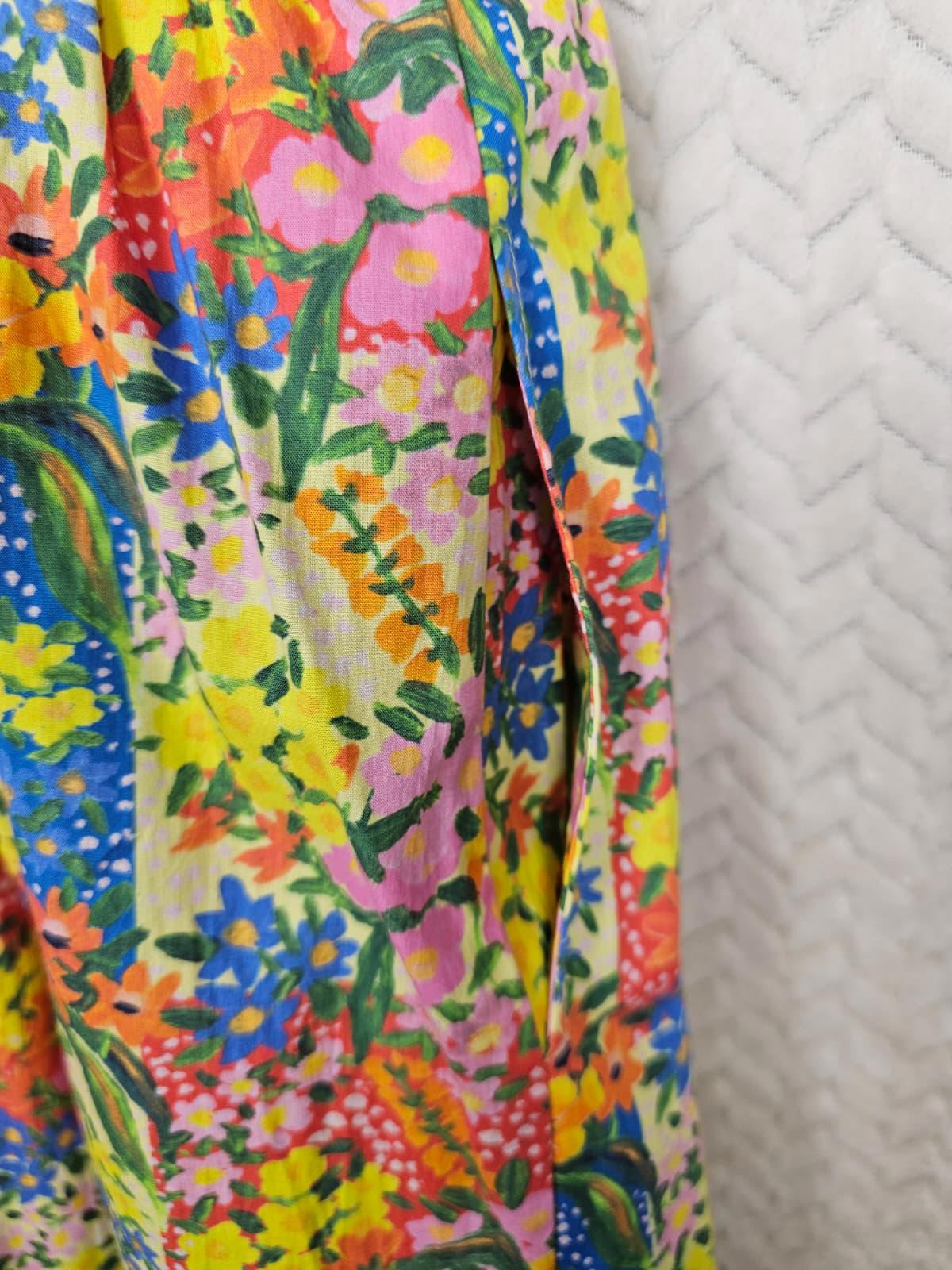 Zeena X Joanie - Georgia Painterly Floral Print Square Neck Spring Dress - UK 8
