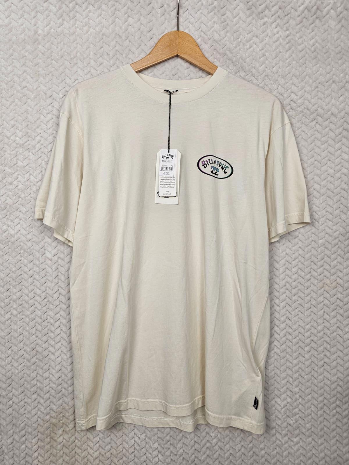 Billabong Mens Big Print Surf Wear Casual Short Sleeve T-Shirt - M/Medium-Cream