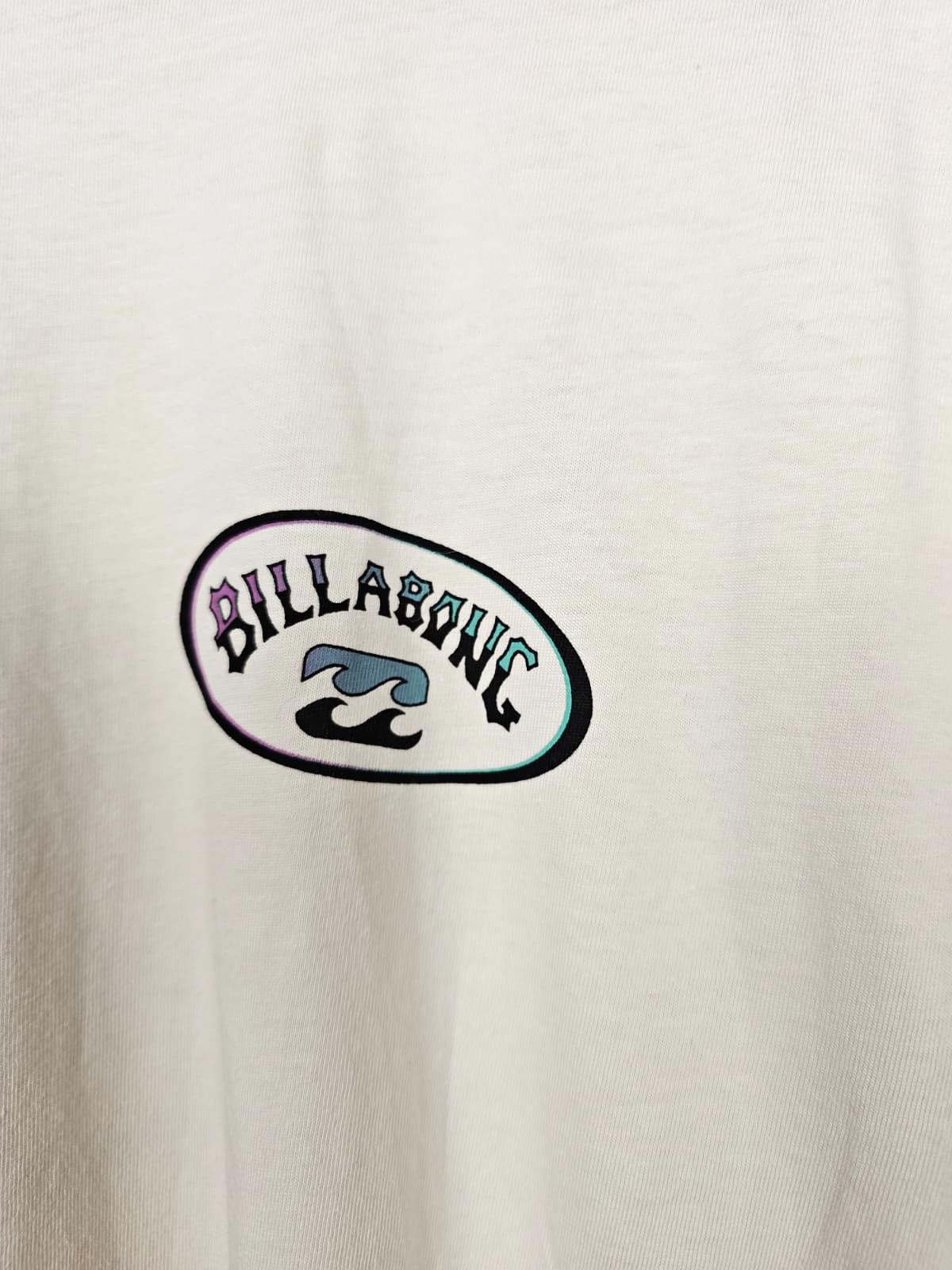 Billabong Mens Big Print Surf Wear Casual Short Sleeve T-Shirt - M/Medium-Cream