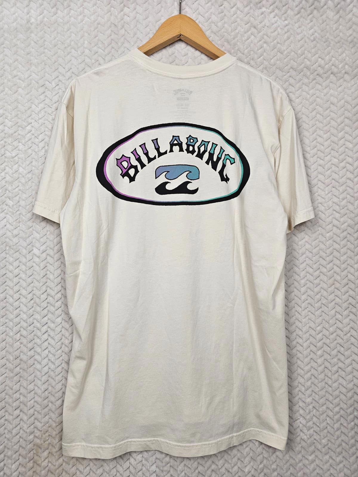 Billabong Mens Big Print Surf Wear Casual Short Sleeve T-Shirt - M/Medium-Cream
