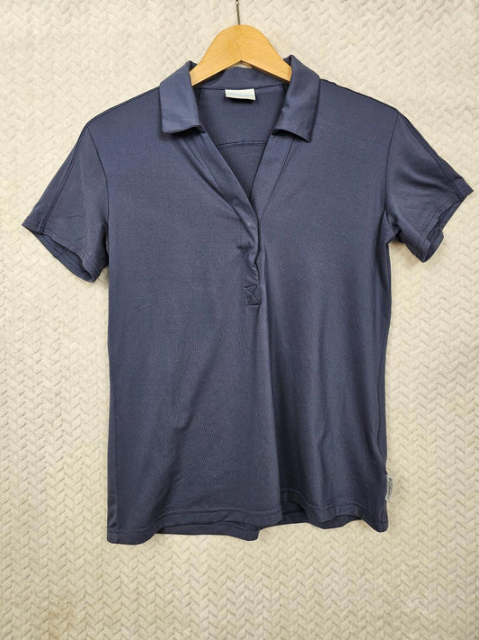 Columbia Womens V-Neck Activewear Sport Tennies Polo Shirt - M/Medium - Grey
