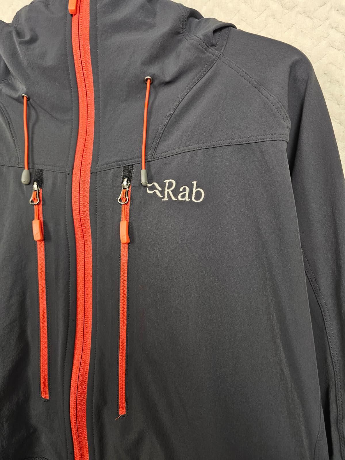 Rab Torque Mens Full Zip Hooded Technical Soft Shell Hiking Jacket - L/Large