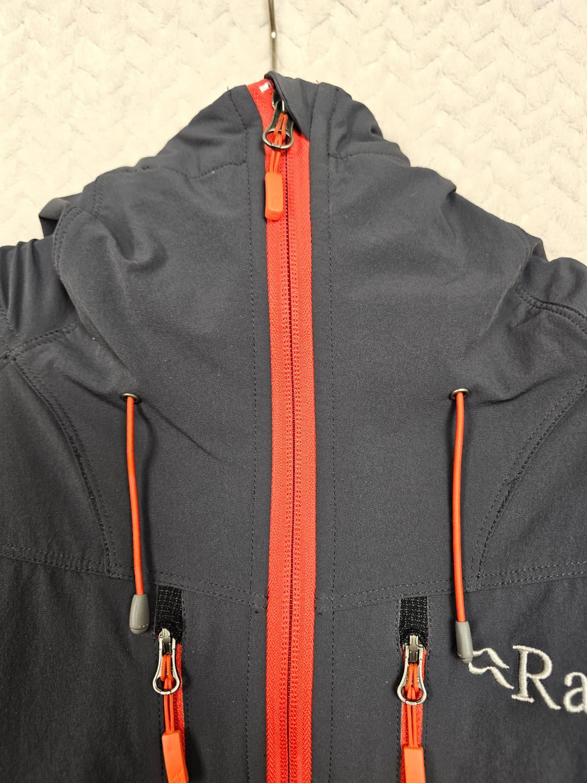 Rab Torque Mens Full Zip Hooded Technical Soft Shell Hiking Jacket - L/Large