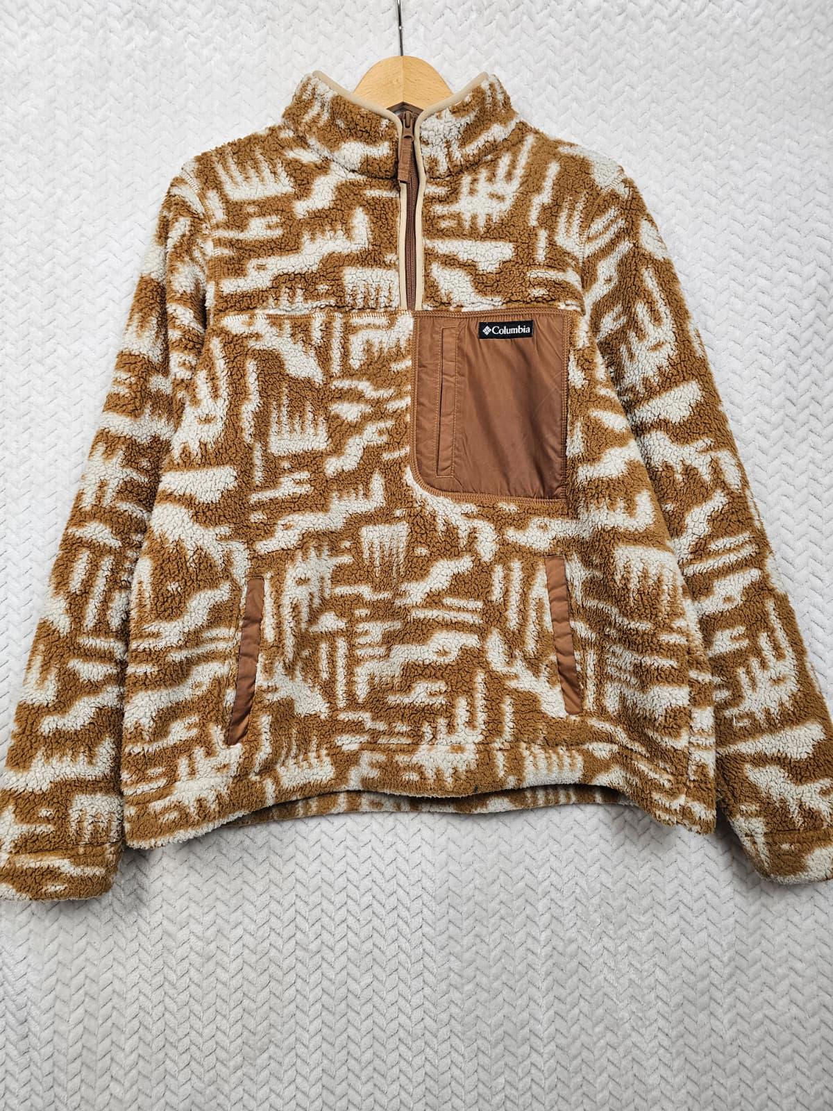 Columbia Womens 1/4 Zip Pullover Pattern Sherpa Fleece Jumper-XL/Extra Large