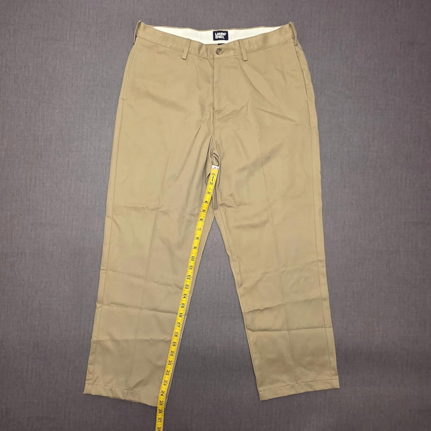 Lands End Mens Smart Casual Chino Style Trousers/Pants -  34 - Beige