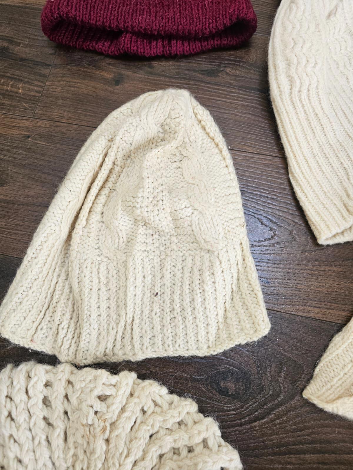 Collection of Vintage Hand Knit & Commercial Wool/Woolie Hats/Beanies - 10 Hats