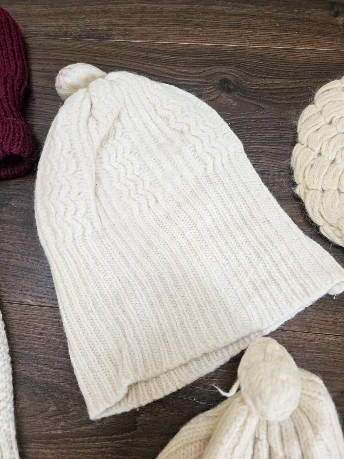 Collection of Vintage Hand Knit & Commercial Wool/Woolie Hats/Beanies - 10 Hats