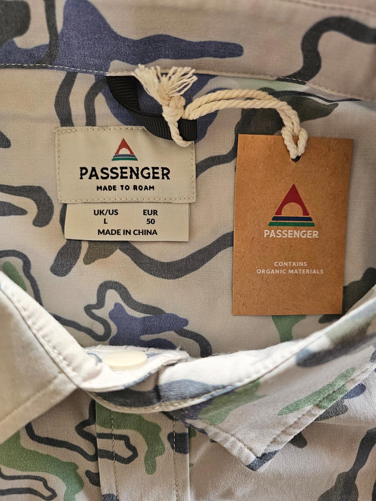 Passenger Mens Snap/Popper Button Short Sleeve Pattern Pocket Shirt - M/Medium