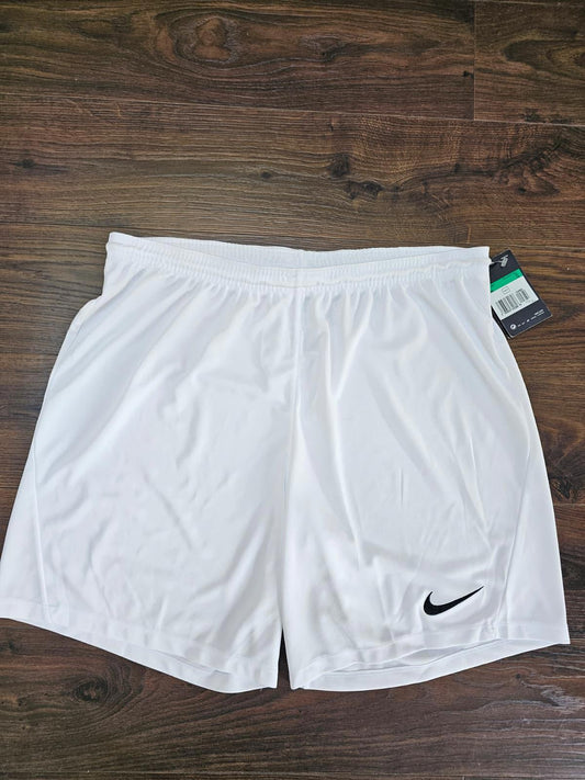 Nike Dri-Fit Mens Football/Activewear Gym Sport Shorts - XL/Extra Large - White