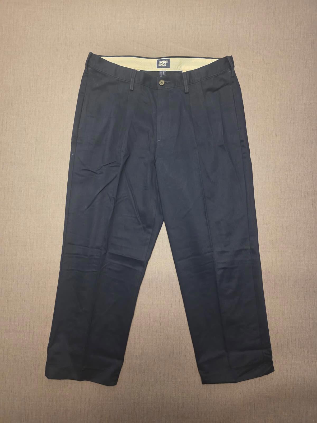 Lands End Mens Smart Casual Chinos Style Trousers/Pants - W36 / L26 - navy