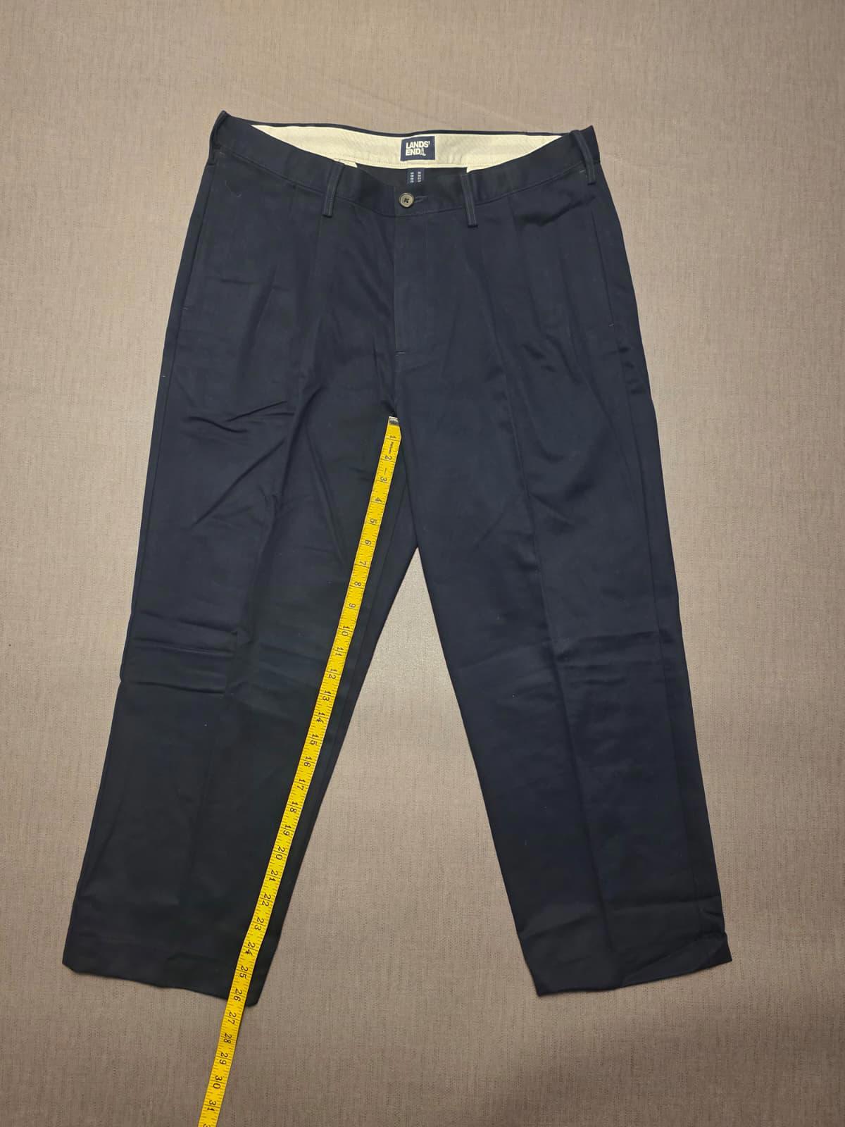 Lands End Mens Smart Casual Chinos Style Trousers/Pants - W36 / L26 - navy