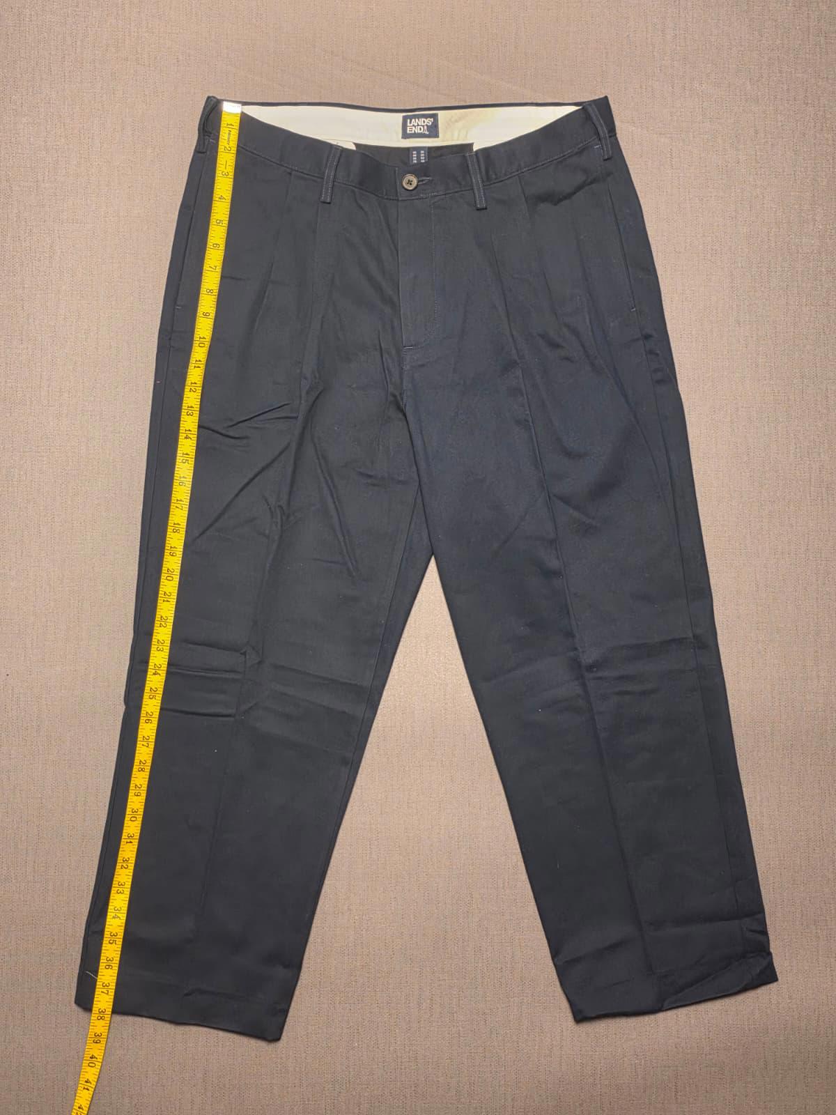 Lands End Mens Smart Casual Chinos Style Trousers/Pants - W36 / L26 - navy