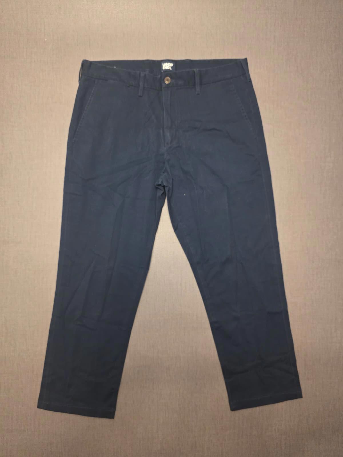 Lands End Mens Smart Casual Chino Style Trousers/Pants - 35 - W35 / L26 - Navy