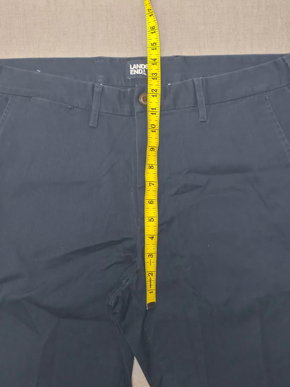 Lands End Mens Smart Casual Chino Style Trousers/Pants - 35 - W35 / L26 - Navy