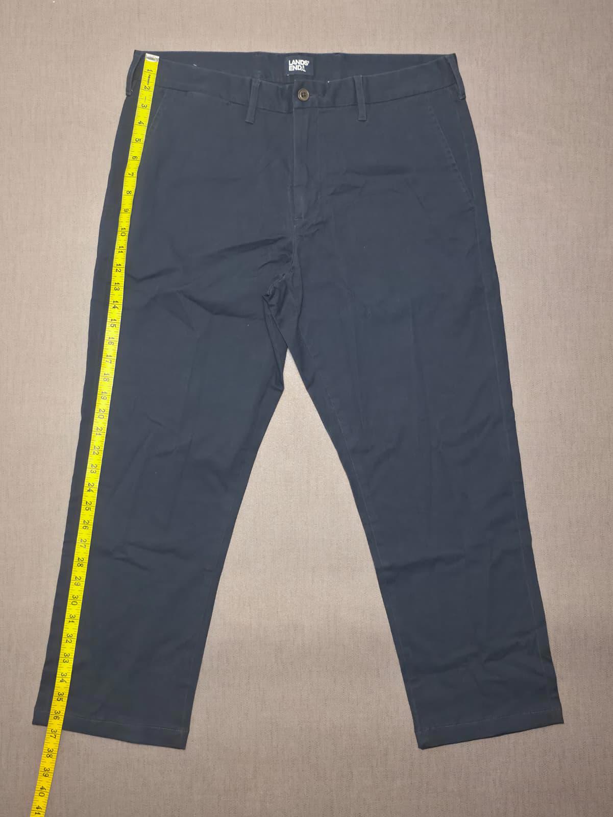 Lands End Mens Smart Casual Chino Style Trousers/Pants - 35 - W35 / L26 - Navy