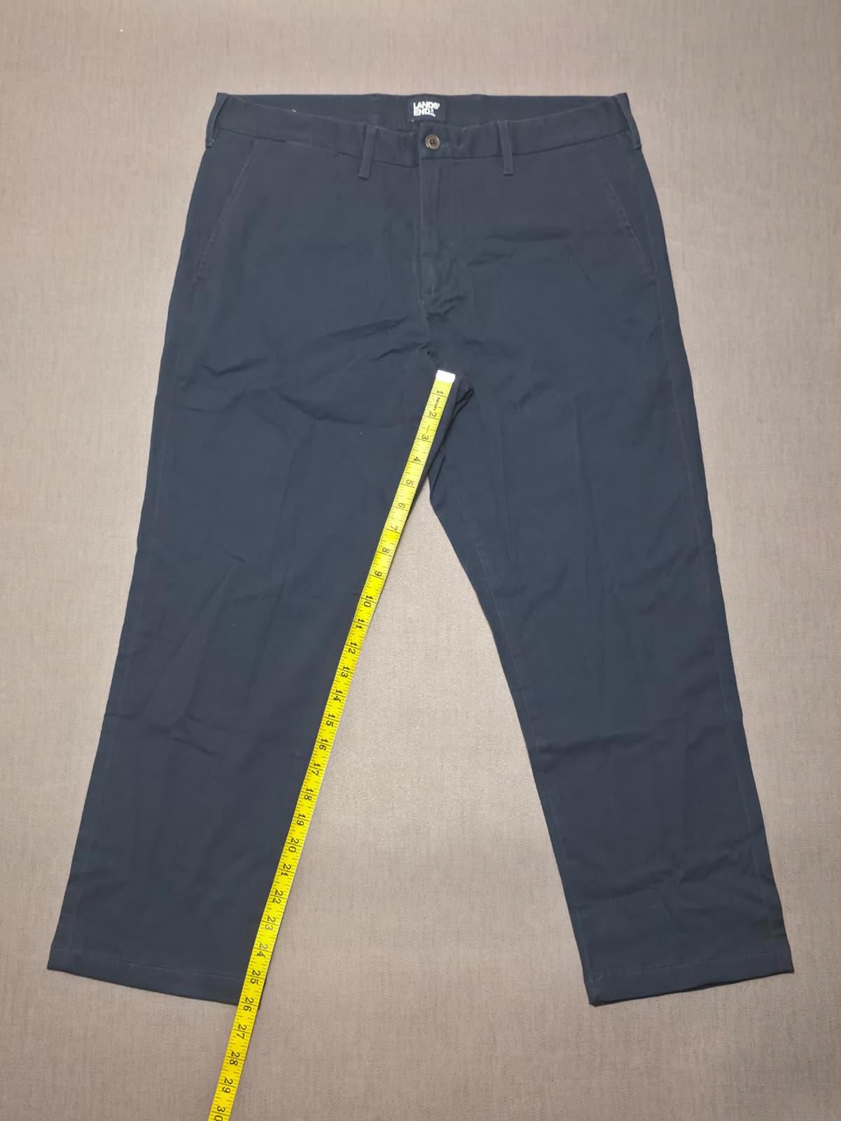 Lands End Mens Smart Casual Chino Style Trousers/Pants - 35 - W35 / L26 - Navy