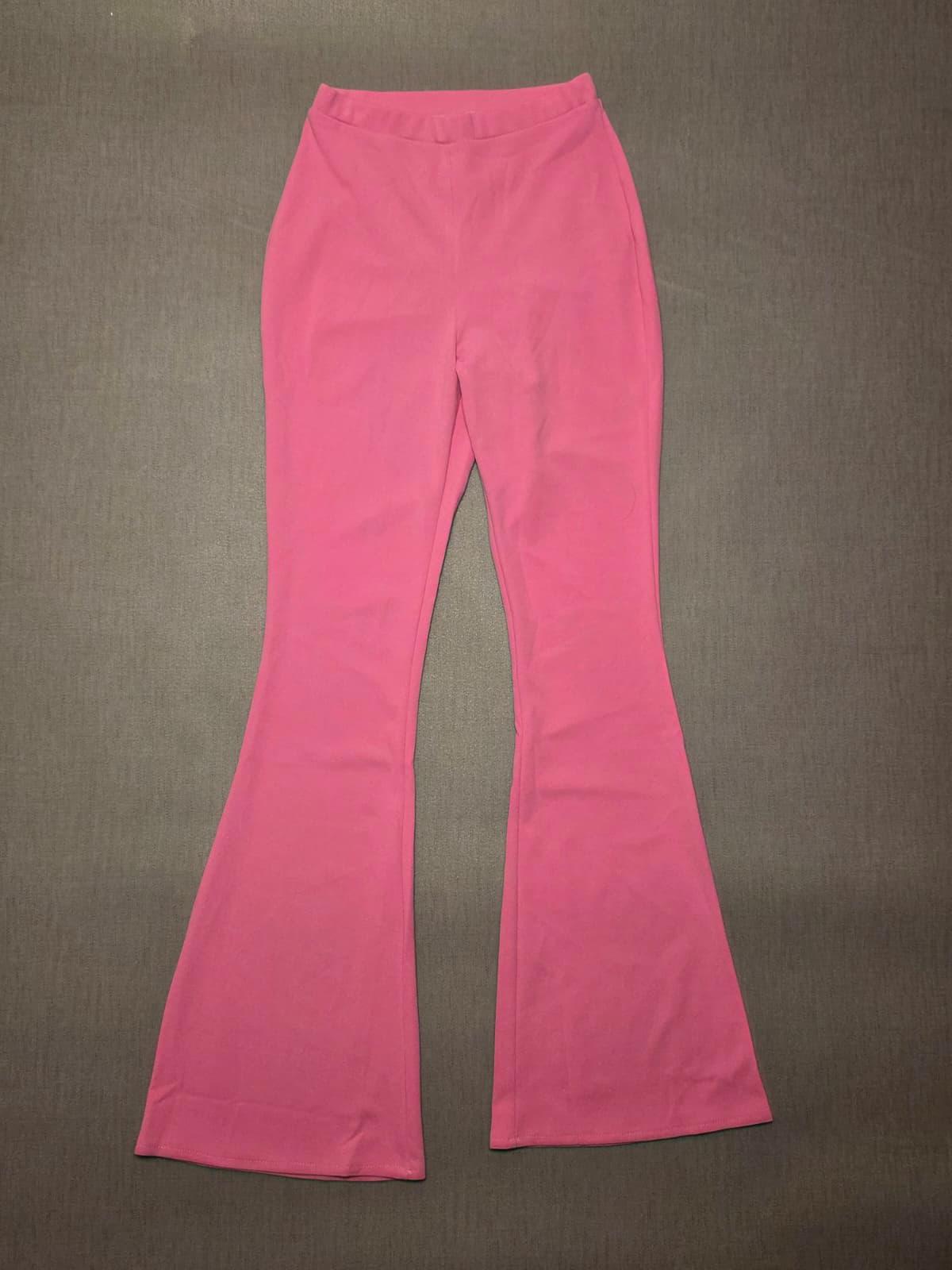 ASOS Womens Flared Womens Trousers/Pants - UK 8 - W22 / L32 - Bright Pink