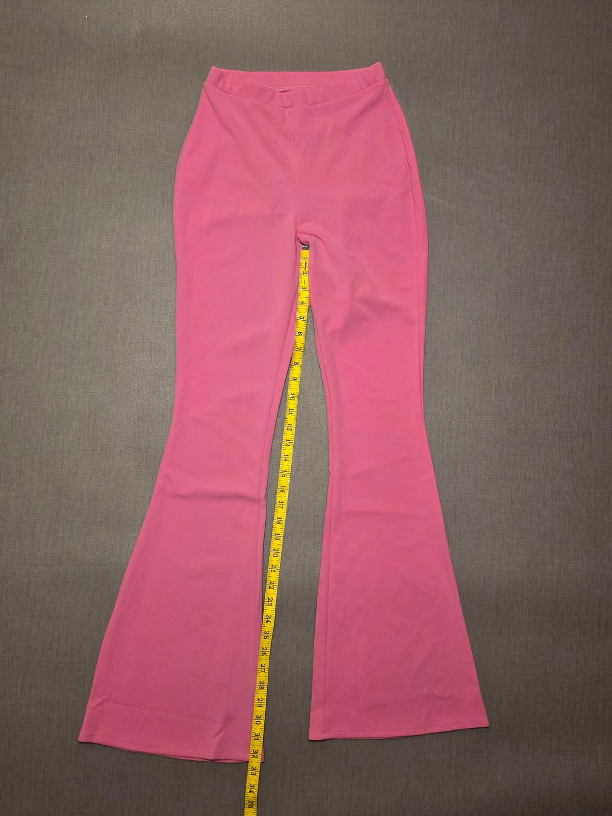 ASOS Womens Flared Womens Trousers/Pants - UK 8 - W22 / L32 - Bright Pink