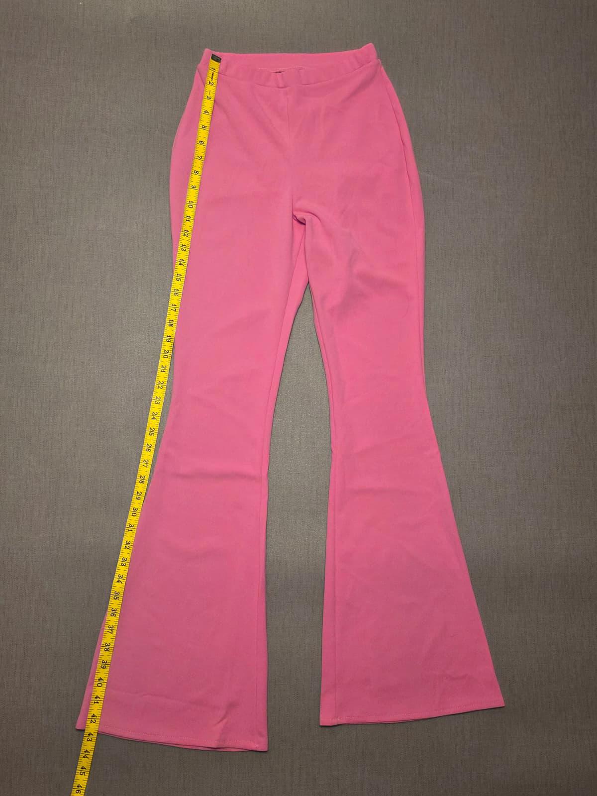ASOS Womens Flared Womens Trousers/Pants - UK 8 - W22 / L32 - Bright Pink