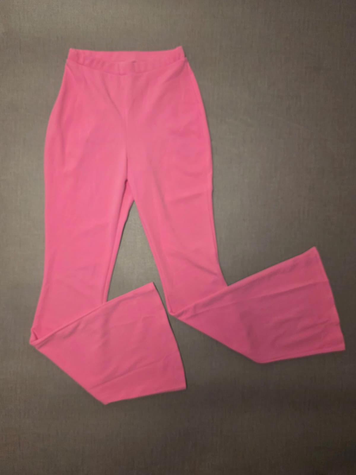 ASOS Womens Flared Womens Trousers/Pants - UK 8 - W22 / L32 - Bright Pink
