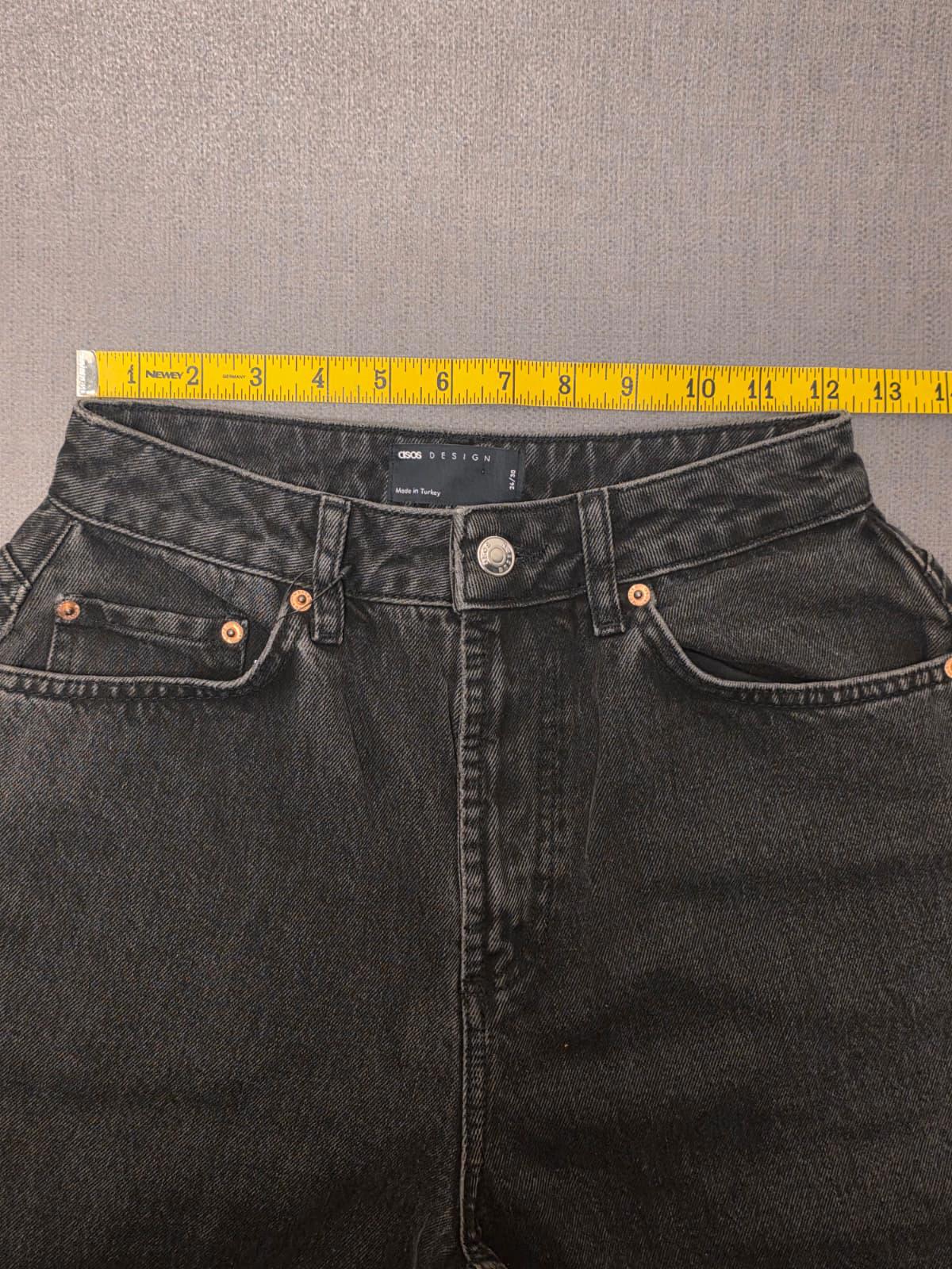 ASOS Womens Black Denim High Waisted Tapered Leg Jeans/Pants - 26/30 - UK 8