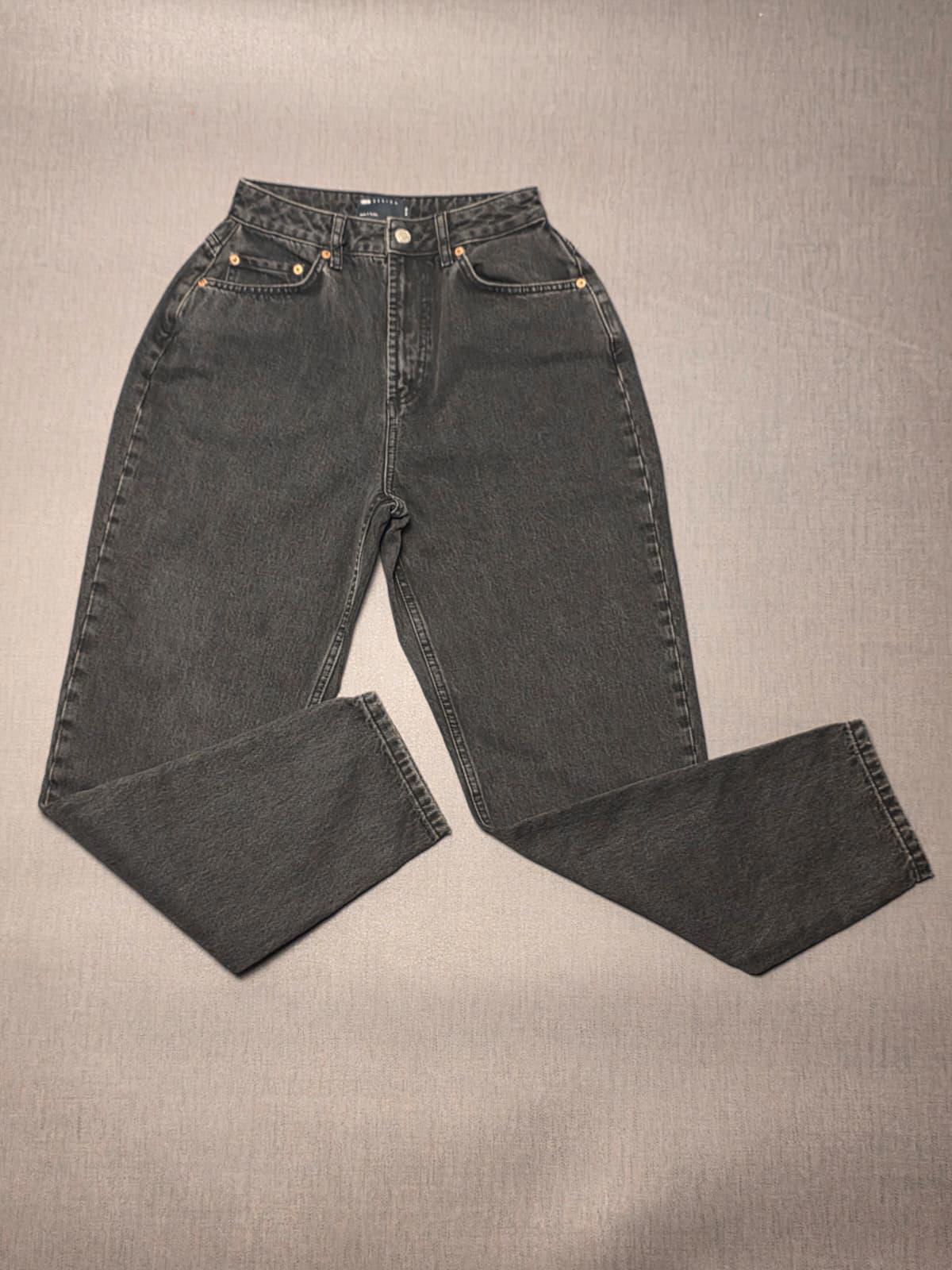 ASOS Womens Black Denim High Waisted Tapered Leg Jeans/Pants - 26/30 - UK 8