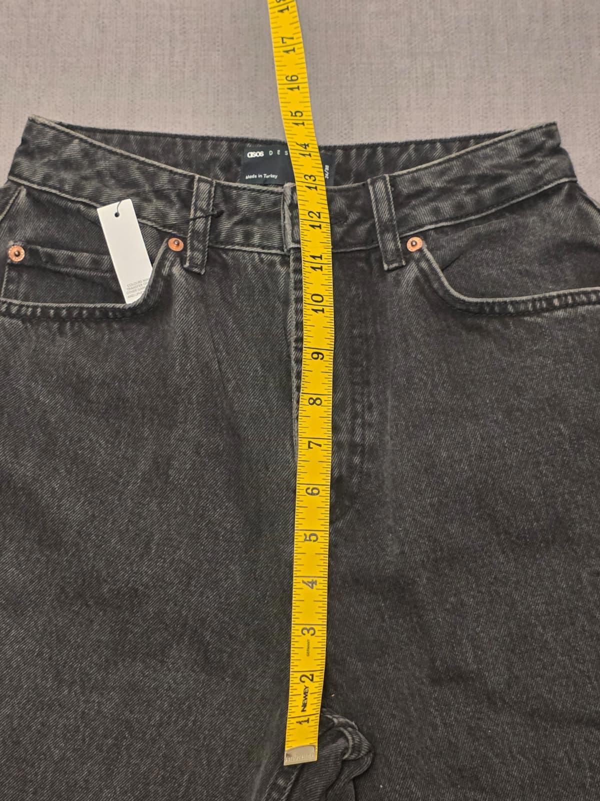 ASOS Womens Black Denim High Waisted Tapered Leg Jeans/Pants - 26/30 - UK 8