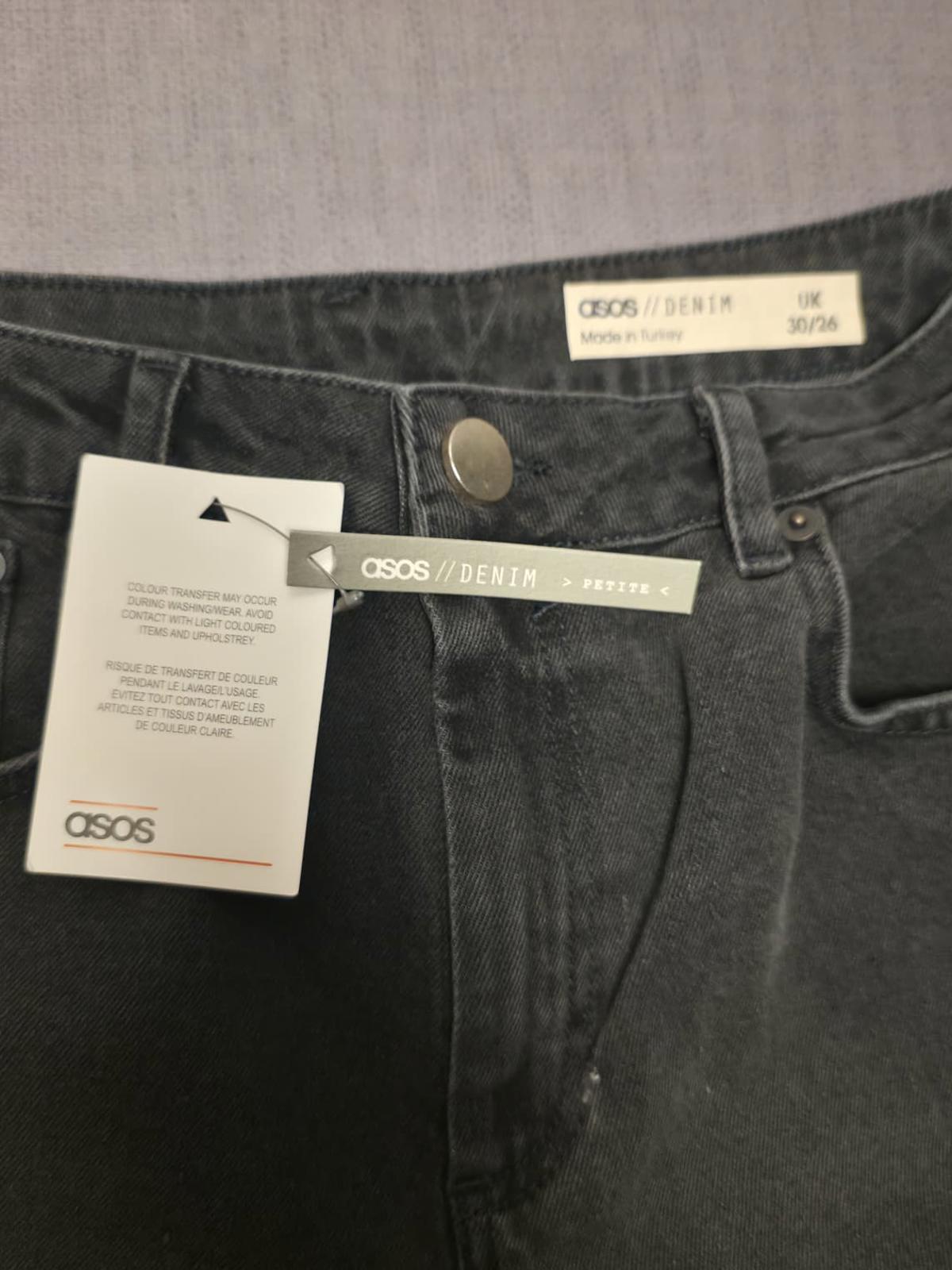 ASOS Denim Womens Petite Black Denim Straight leg Jeans/Pants - 12 - 30/26  BNWT