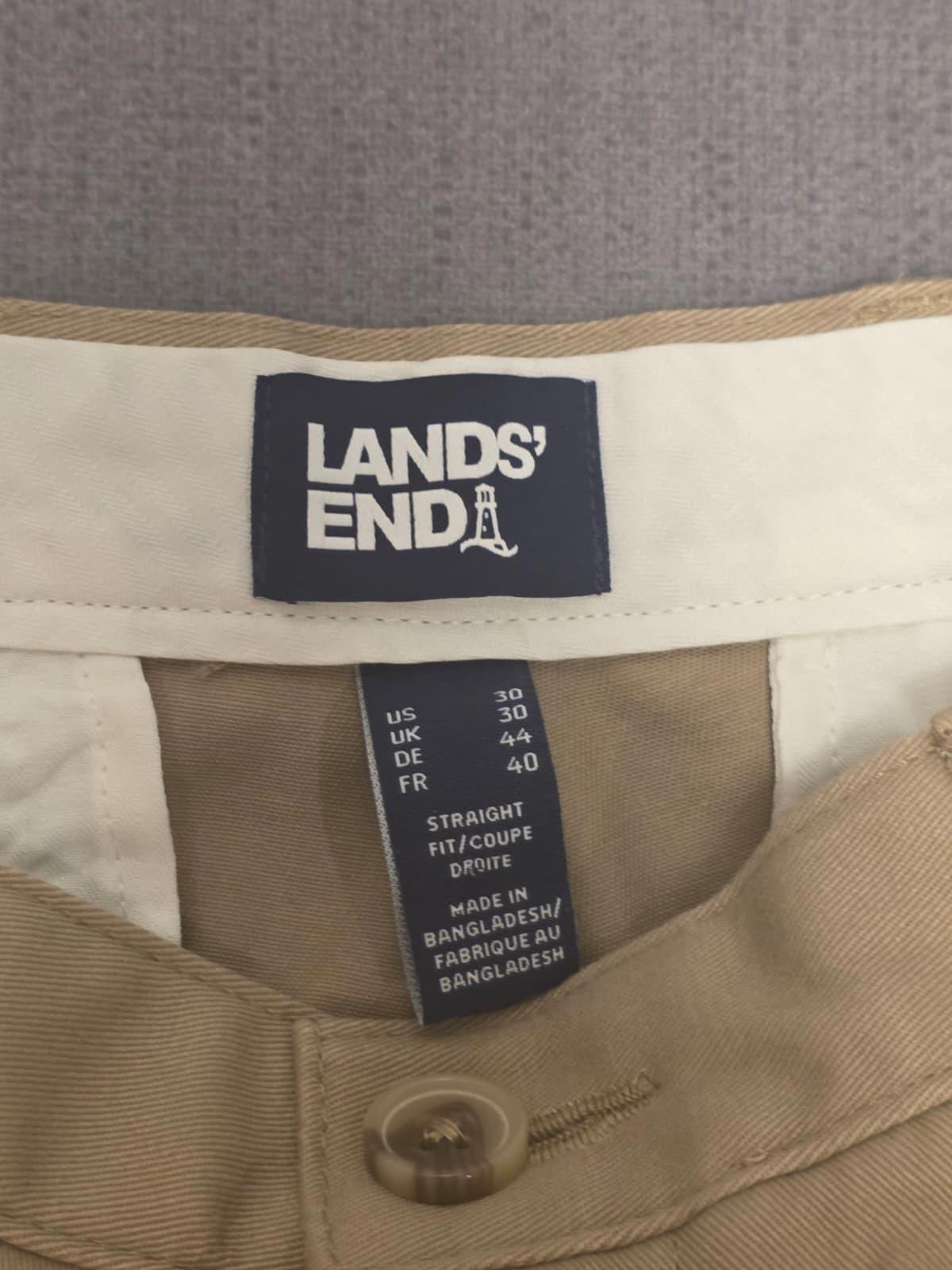 Lands End Mens Smart Casual Chino Style Trousers/Pants - 30 - W30 / L26 - Beige