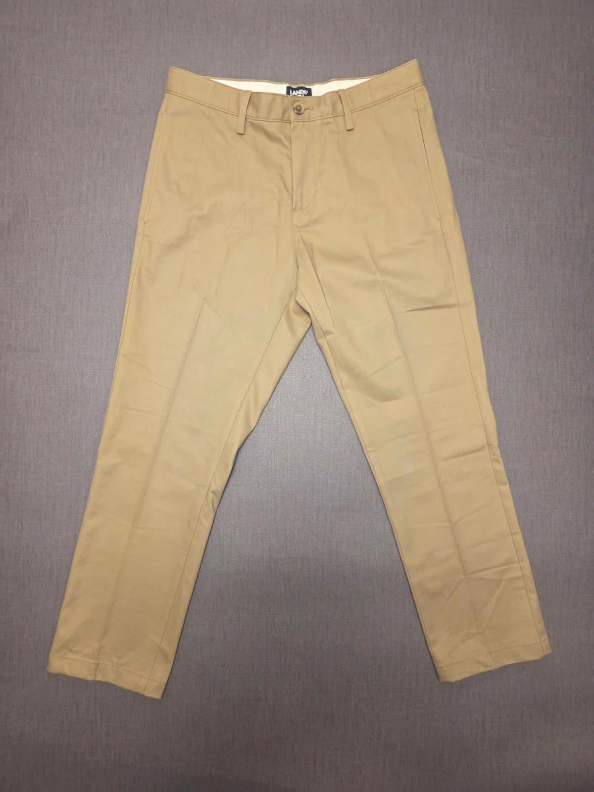 Lands End Mens Smart Casual Chino Style Trousers/Pants - 30 - W30 / L26 - Beige
