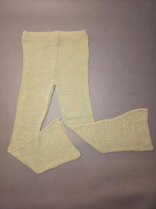 ASOS Womens Knitted Ribbed Flared Trousers/Pants - UK 18 - Pistachio