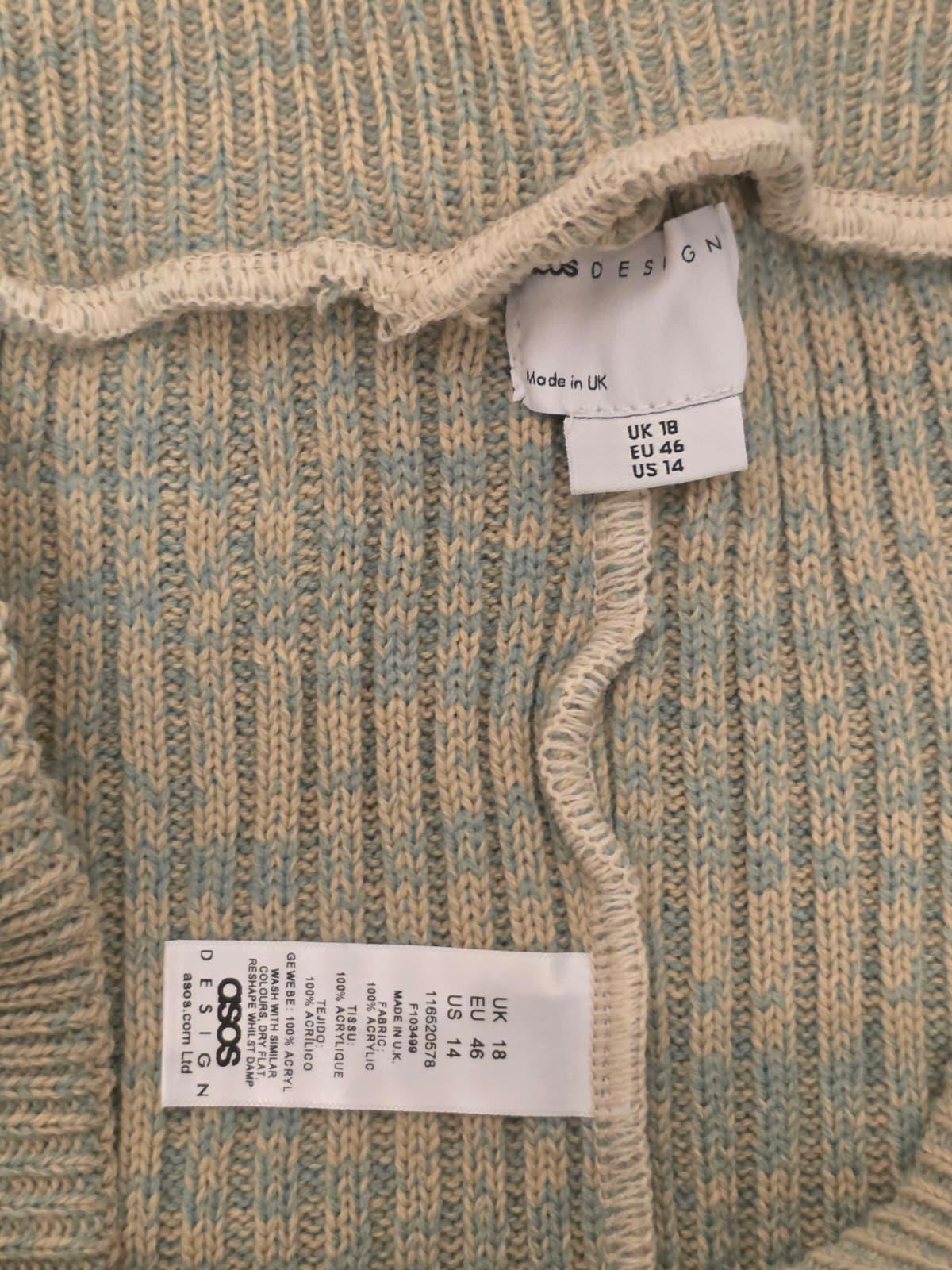 ASOS Womens Knitted Ribbed Flared Trousers/Pants - UK 18 - Pistachio