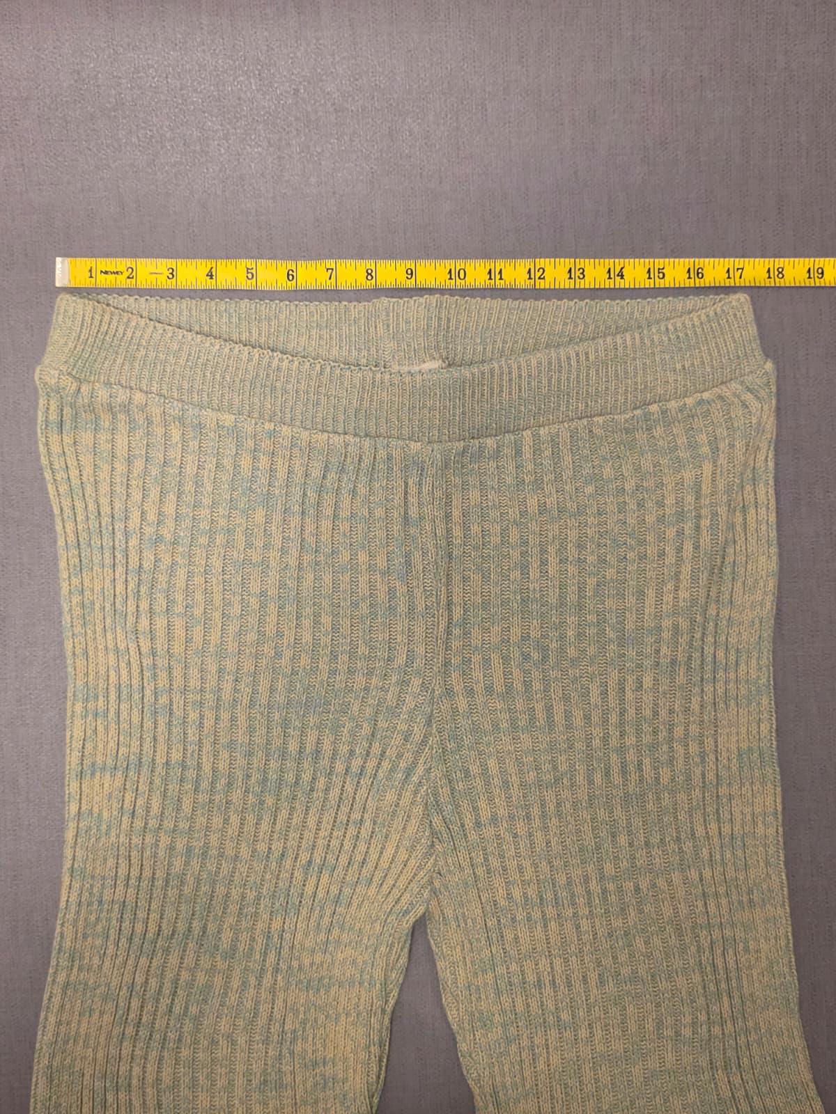 ASOS Womens Knitted Ribbed Flared Trousers/Pants - UK 18 - Pistachio