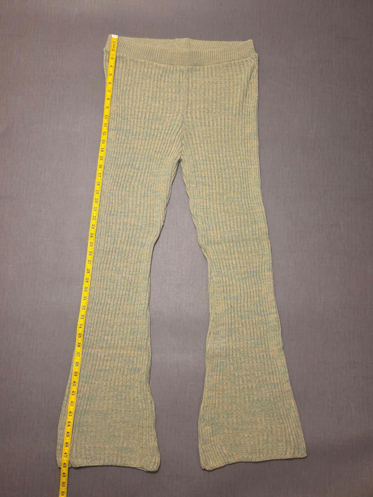 ASOS Womens Knitted Ribbed Flared Trousers/Pants - UK 18 - Pistachio
