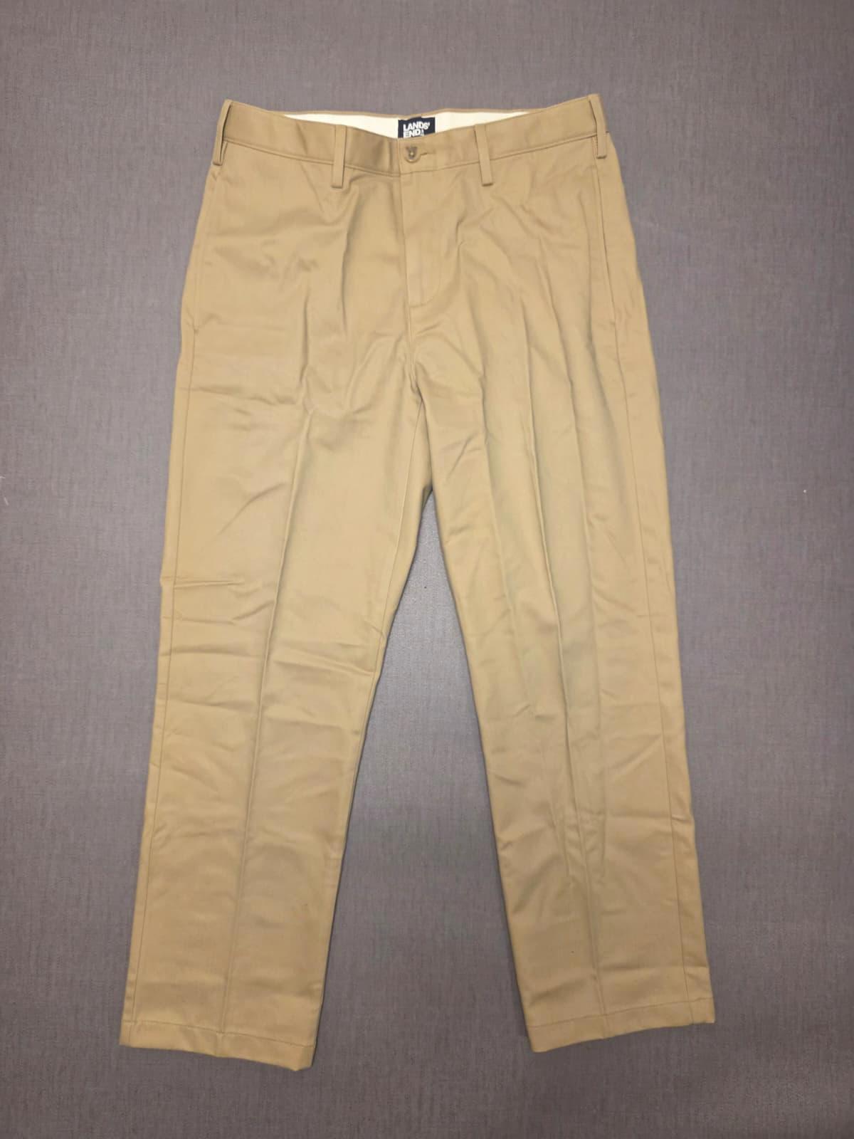 Lands End Mens Smart Casual Trousers/Pants - 31 - W31 / L28 - Beige
