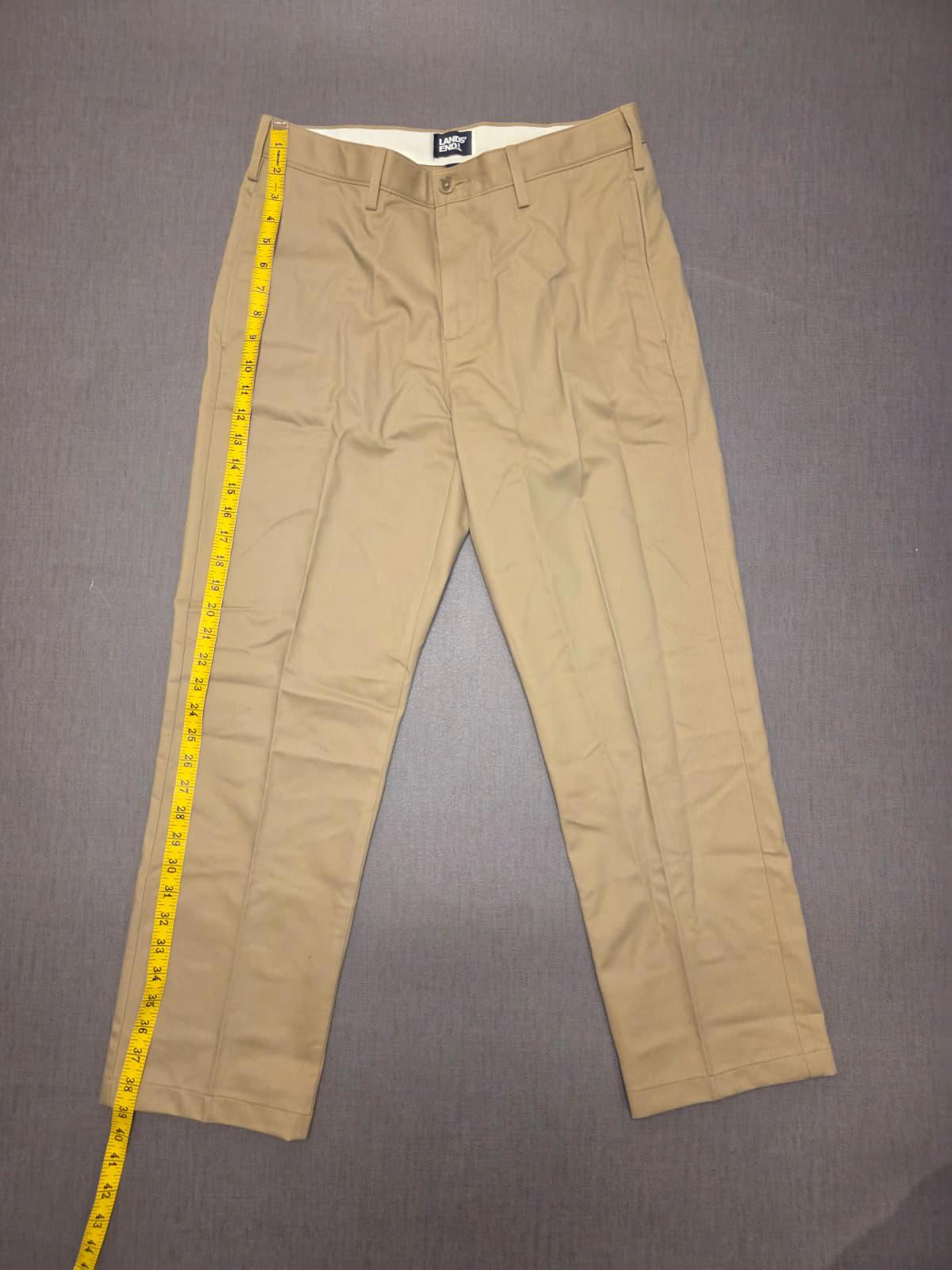 Lands End Mens Smart Casual Trousers/Pants - 31 - W31 / L28 - Beige